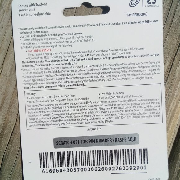 Two TracFone Unlimited Talk and Text Phone Cards - Picture 2 of 5